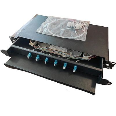 Ποιότητα  6 Port Fiber Optic Patch Panel SC 12 Core 1U Rack Mount Fiber Enclosure εργοστάσιο