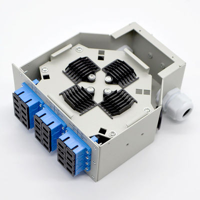 το κιβώτιο λήξης οπτικών ινών DIN-ραγών 24fibers Cold-Roll ο χάλυβας 12 ντούμπλεξ Sc λιμένων