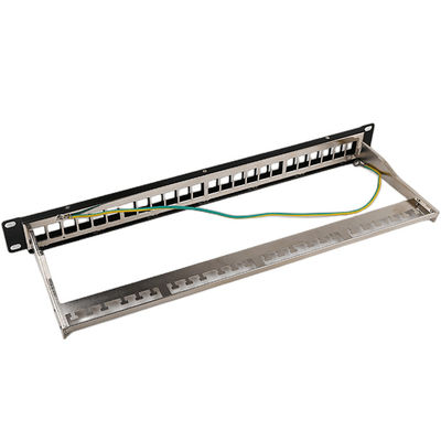 το ράφι επιτροπής μπαλωμάτων λιμένων STP 1U 24 RJ45 τοποθετεί το κενό επιτροπής μπαλωμάτων Cat6