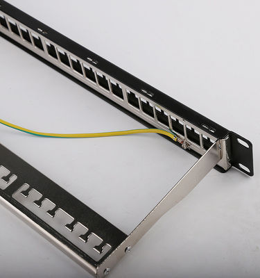 το ράφι επιτροπής μπαλωμάτων λιμένων STP 1U 24 RJ45 τοποθετεί το κενό επιτροπής μπαλωμάτων Cat6