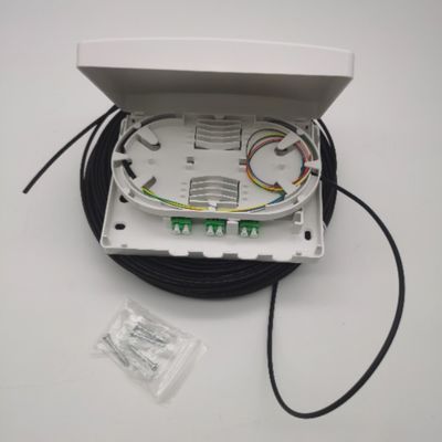 6Cores LC/APC Προσυνδεδεμένο οπτικό κουτί διανομής 6Fibers Wall Outlet PTO Box